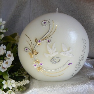 Hochzeitskerze Ornament Tauben